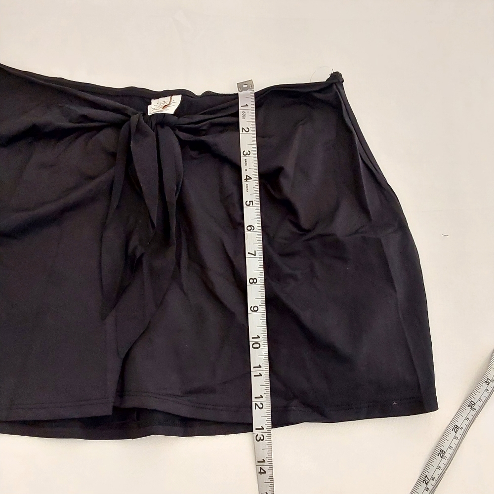 Becca By Rebecca Virtue Black Swim Sarong Skirt Cover Up Medium To Large - Picture 8 of 9